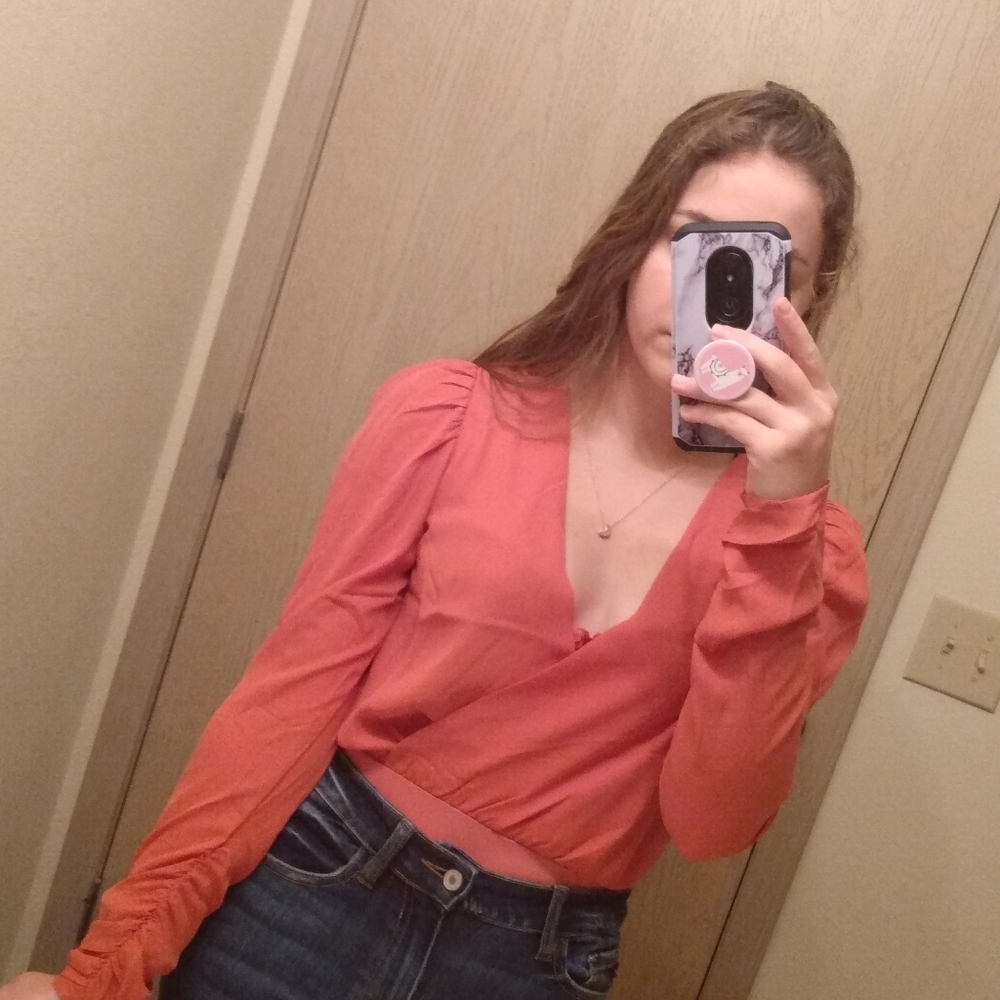 ‼️NE Forever 21 Chiffon Thong-cut Bodysuit, size S